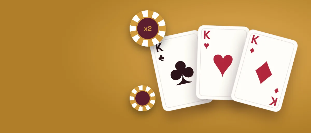 Highroller welcome: three kings and gold chips