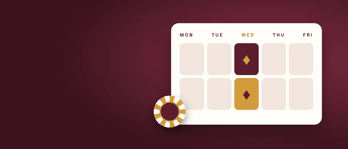 Wednesday bonus calendar with the midweek day marked